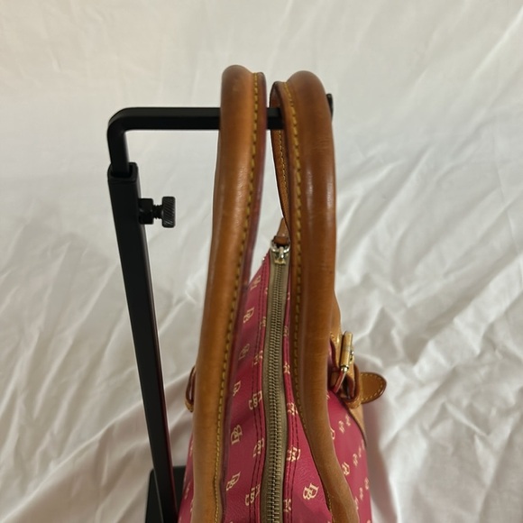 Dooney & Bourke Vintage Dome Berry Pebble Leather Satchel Bag Top Zip - Picture 4 of 12